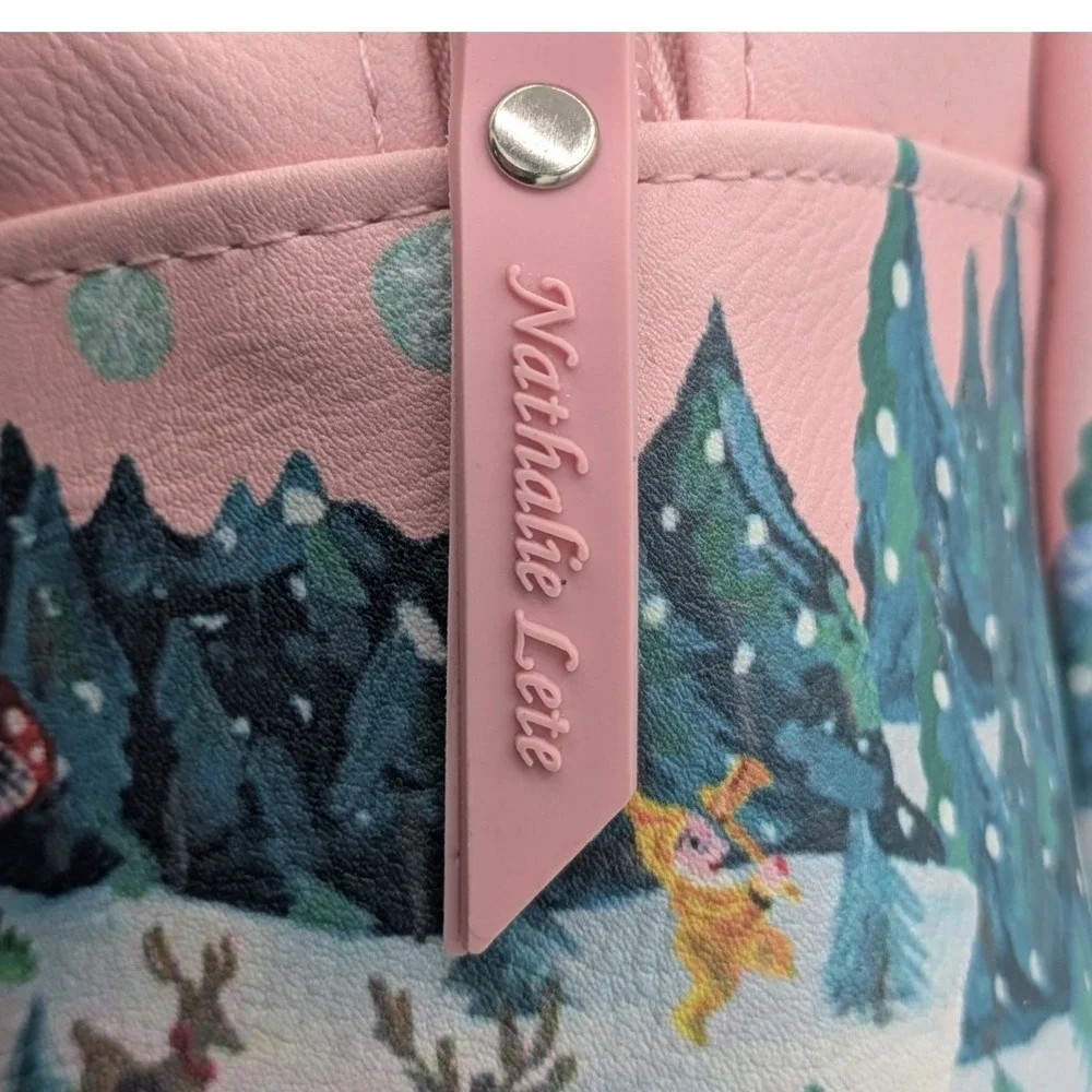 Nathalie Lete Joyeux Noel Travel Wash Bag Pink Toiletry Case OS Whimsical Gnome